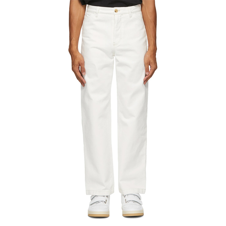 White Twill Straight-Leg Chino Trousers | $235 USD