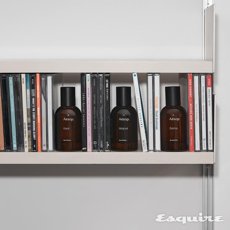 카르스트 50mL/21만원, 미라세티 50mL/21만원, 에레미아 50mL/21만원 모두 이솝.