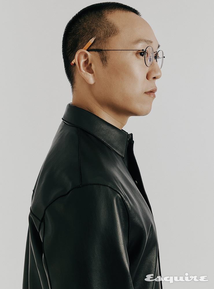 인조가죽 셔츠형 점퍼 타임옴므.