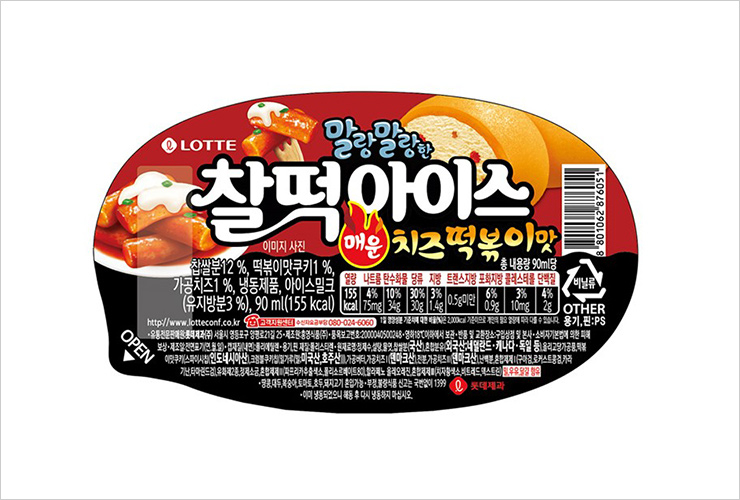 롯데제과 '찰떡아이스 매운 치즈떡볶이'