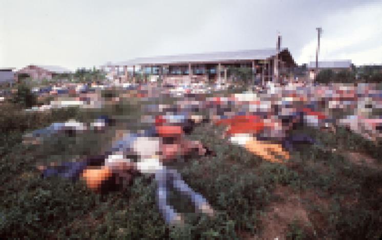 The mass suicide of the People's Temple in the jungles of Jonestown, Guyana where 912 people died November 17, 1978. The cult was lead by Jim Jones who lead them to kill there children and commit the largest suicide in modern history. (photo by Tim Chapman)