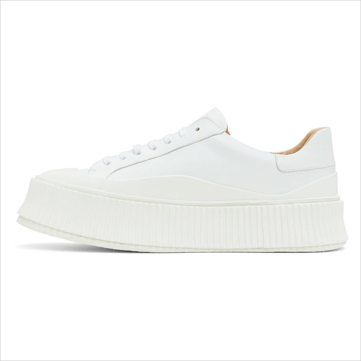 White Leather Platform Sneakers, $680 USD
