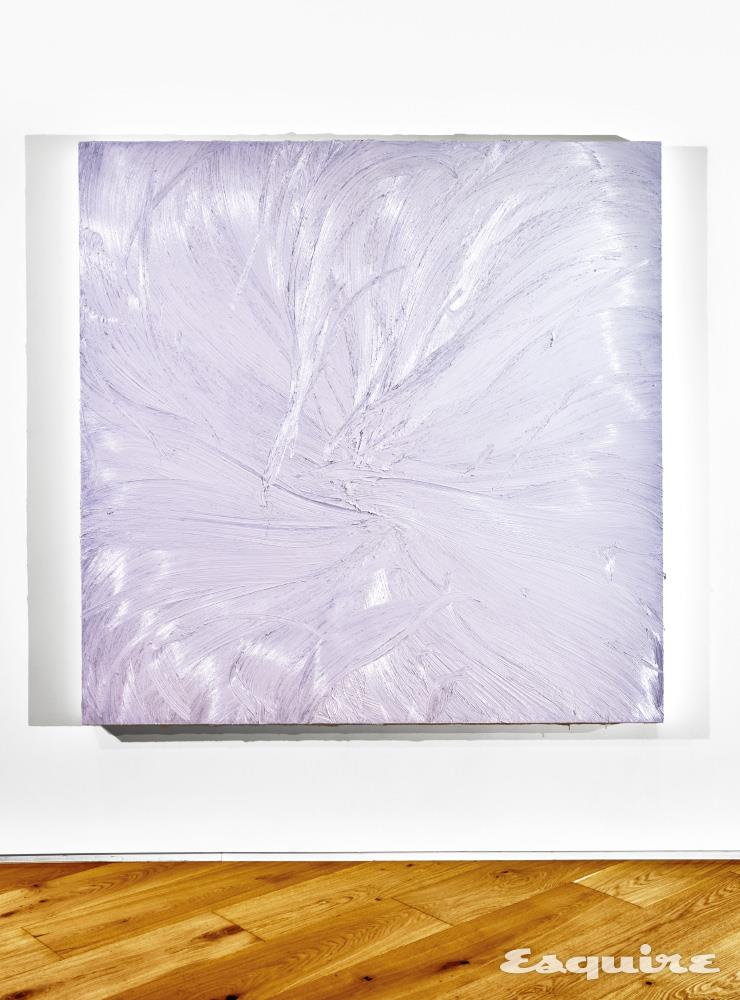 ‘Untitled (Mixed white/Ultramarine violet)’ 2021 Oil on aluminium 178x178x11cm