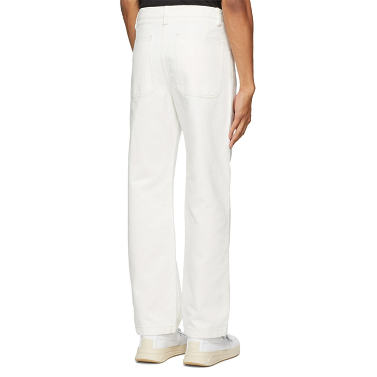 White Twill Straight-Leg Chino Trousers | $235 USD