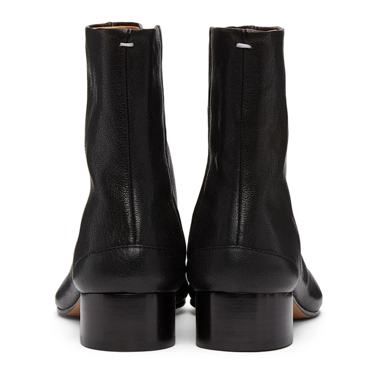 Black Vintage Low Heel Tabi Boots, $1130 USD