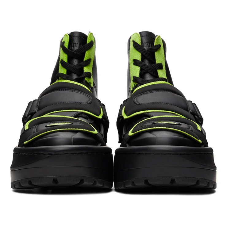 Black & Green Chunky Protector Sneakers, $870 USD.