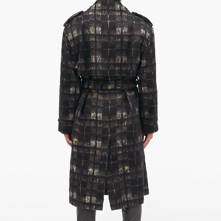 Brushed-check double-breasted overcoat, $3,647 USD