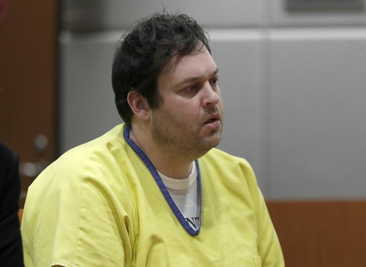 LOS ANGELES, CALIF. - JUNE 26, 2018. Blake Leibel listens impassively as Judge Mark E. Windham sentences the former graphic novelist to life in prison without the possibility of parole in Department 81 of the Los Angeles Airport Courthouse on Tuesday, June 26, 2018. Leibel was found guilty of the 2016 torture death of his fiancee, Iana Kasian. (Photo by Luis Sinco/Los Angeles Times via Getty Images)