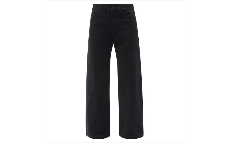 베르사체 & 그레카 코튼 데님 와이드 팬츠, $846 USD