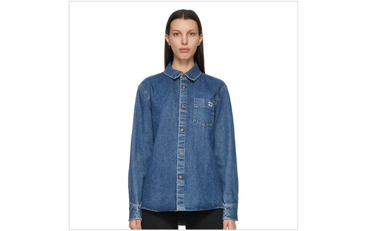 아페쎄 블루 데님 빅터 오버 셔츠, $265 USD