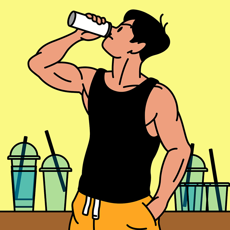 운동 전 수분 보충 및 카페인 마시기