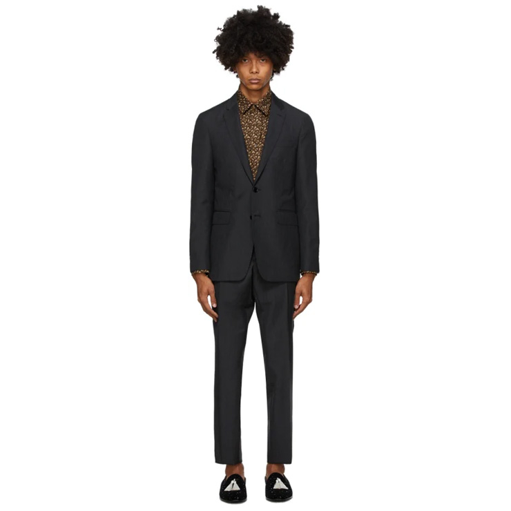 Grey Slim Suit, $2505 USD.