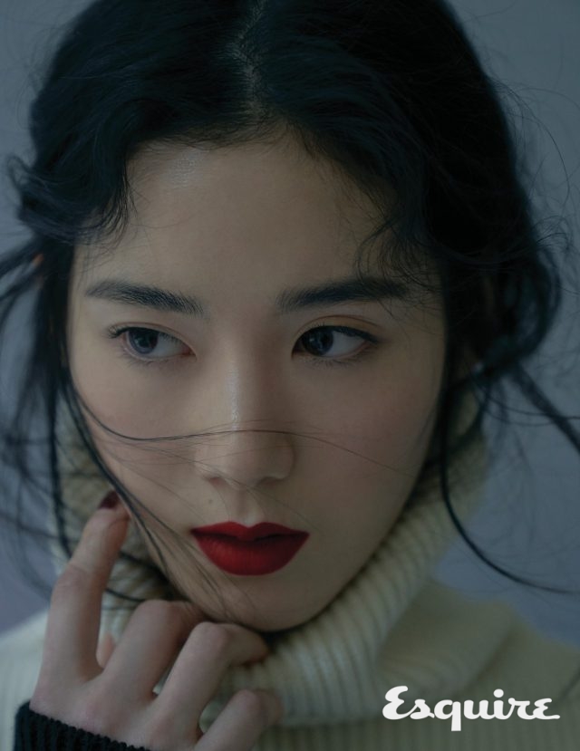 터틀넥 니트 원피스 잉크.