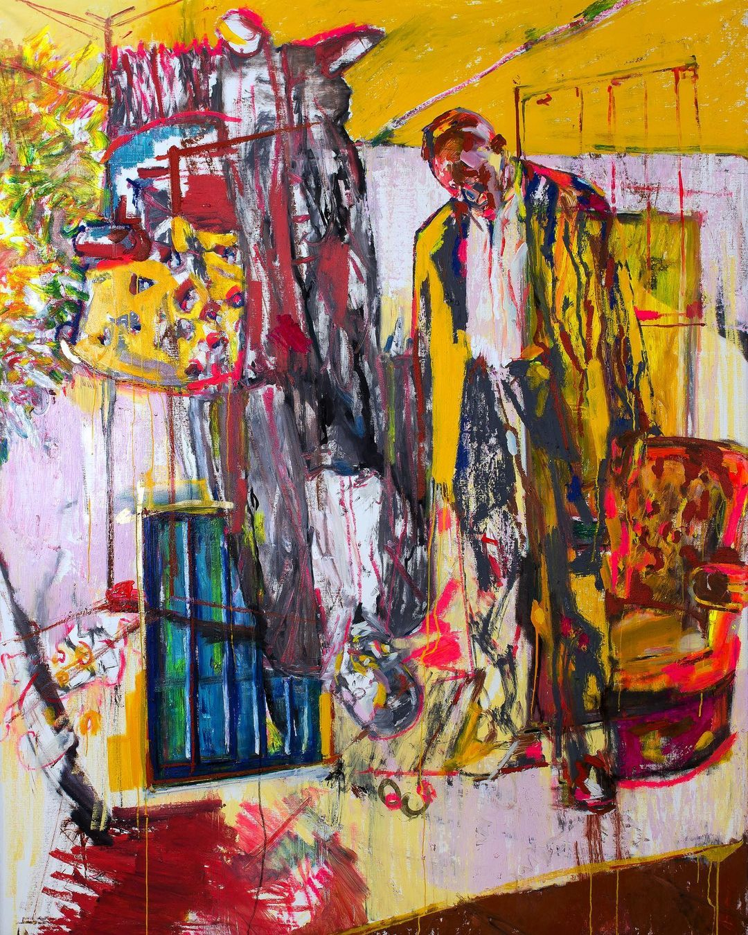 <The Gathering, The Red Sofa>, 200x160cm, Pigment Bar on Canvas, 2018/ @gallerybk