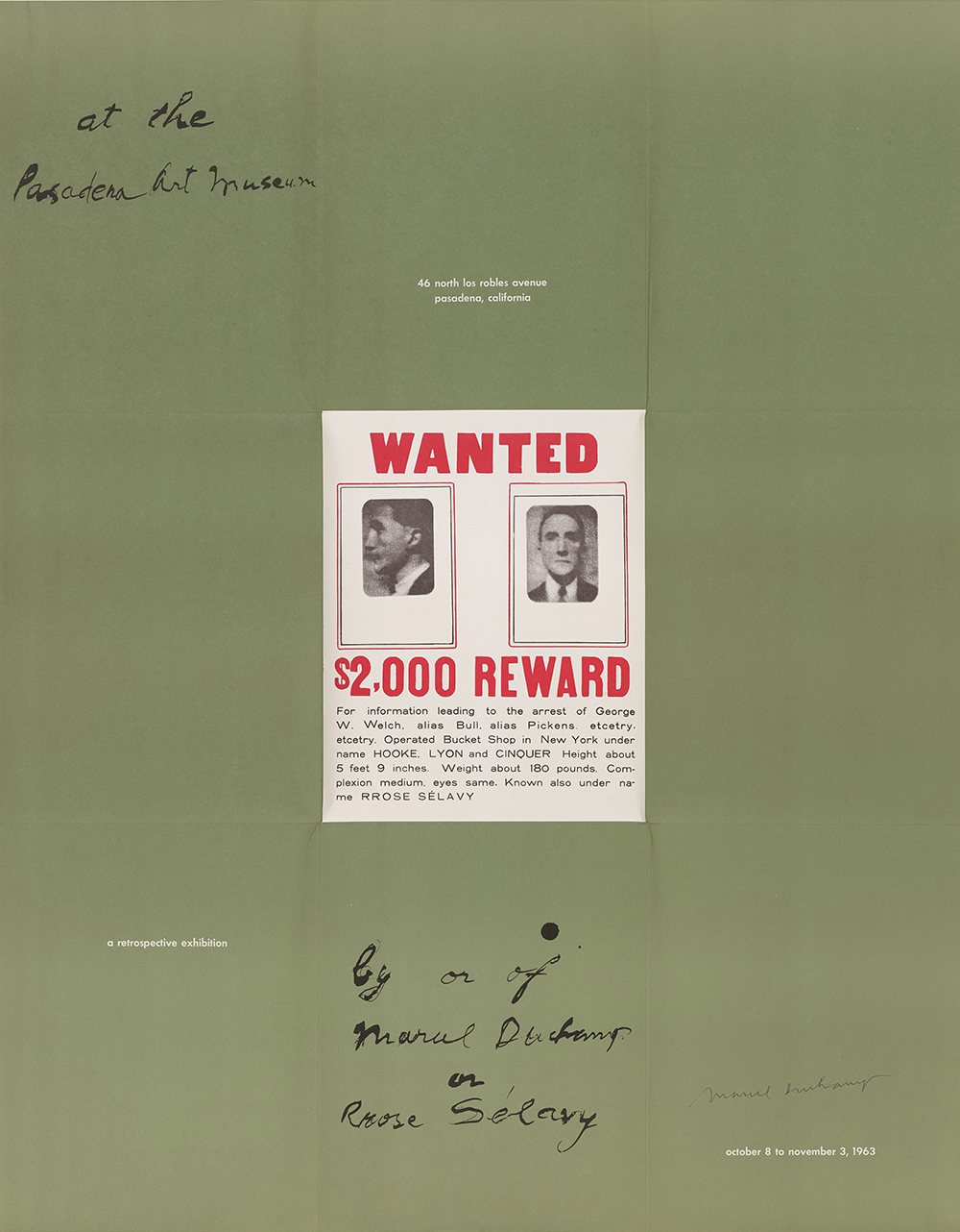 전시를 위한 , 1963, 오프셋 석판인쇄 포스터, 87.5×69.1cm, Philadelphia Museum of Art: Gift of Jacqueline, Paul, and Peter Matisse in memory of their mother, Alexina Duchamp, 1998 © Association Marcel Duchamp / ADAGP, Paris – SACK, Seoul, 2018