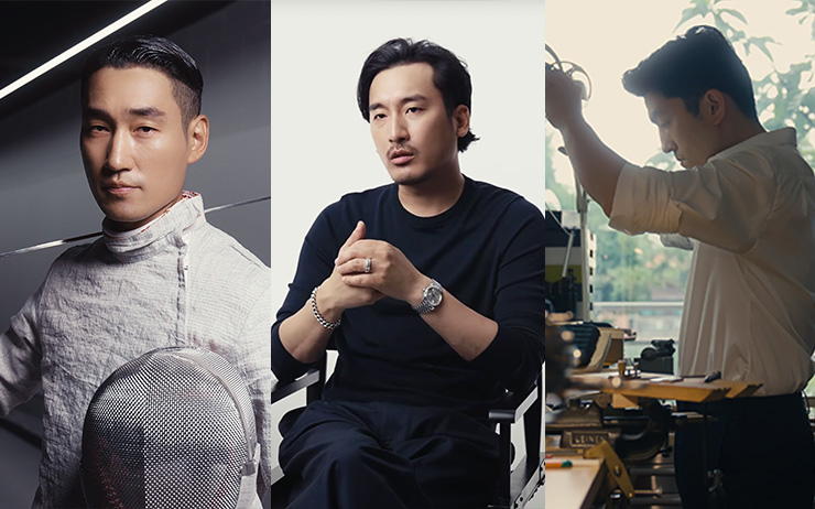 (왼쪽부터) 펜싱 금메달리스트 김정환, 광고 감독 신우석, 워치메이커 현광훈.