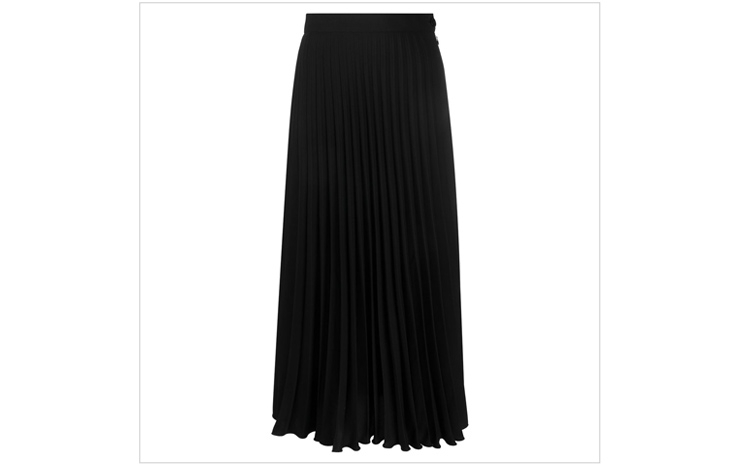 발렌시아가 & 하이웨이스트 플리츠 스커트, $460 USD.