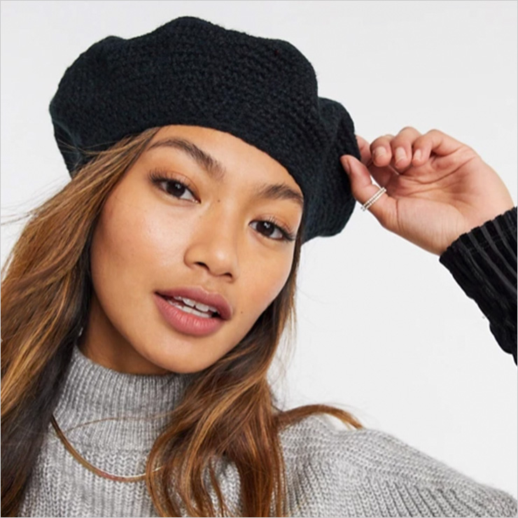 아소스 crochet beret in black, $19 USD