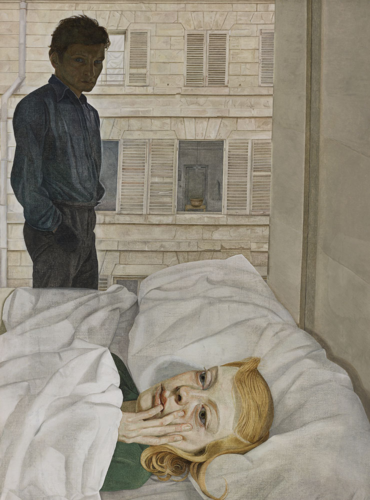 <Hotel Bedroom>(1954), Oil on canvas, 91.5x61cm. The Beaverbrook Foundation, Beaverbrook Art Gallery, Fredericton. Gift of the Beaverbrook Foundation, collection of the Beaverbrook Art Gallery