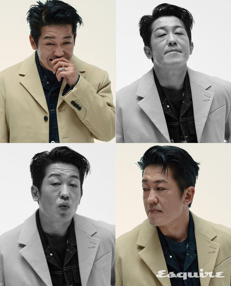 재킷 에스티유. 데님 재킷 아이엠아이. 티셔츠 토니웩.