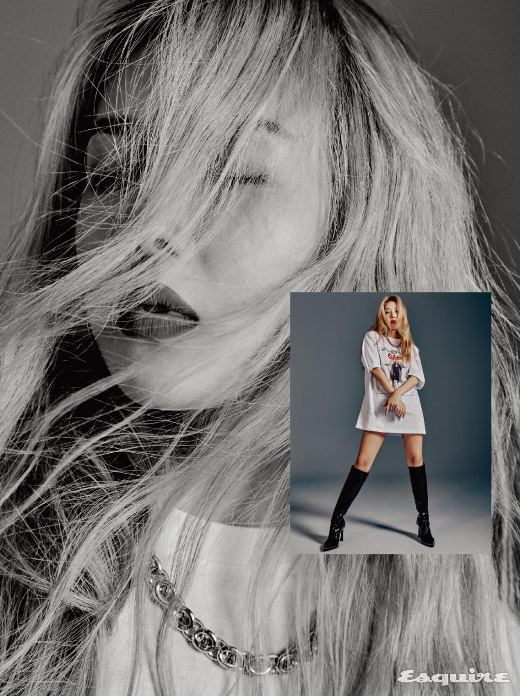 티셔츠, 부츠 모두 펜디. 목걸이 캘빈클라인 워치&주얼리. 