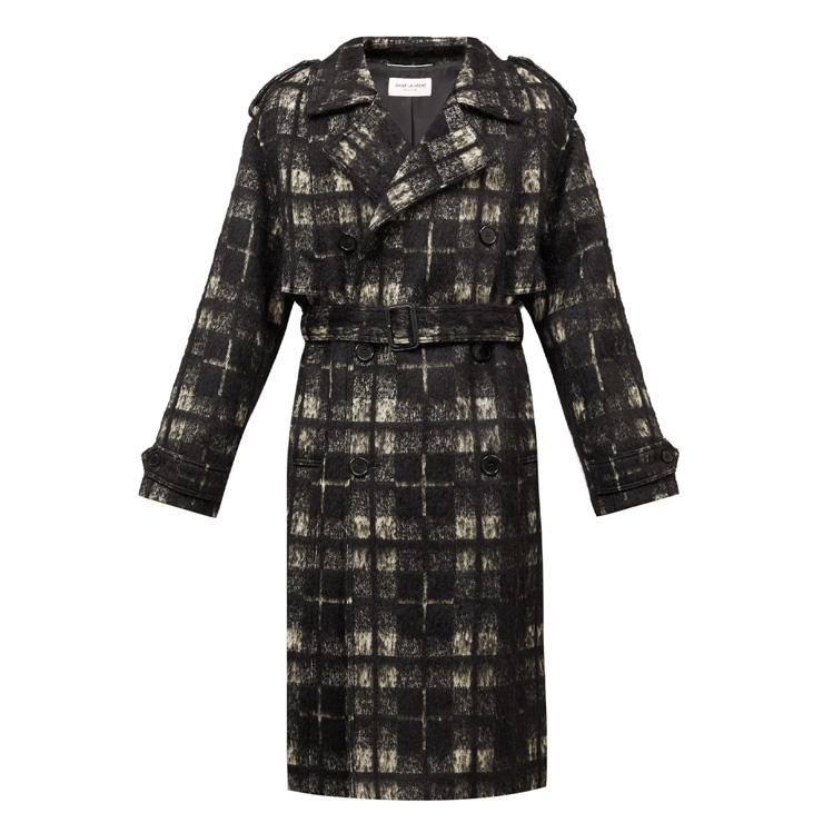 Brushed-check double-breasted overcoat, $3,647 USD