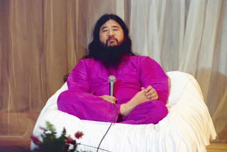 MOSCOW, RUSSIA - 17 FEBRUARY 1994: Shoko Asahara, leader of the cult group Aum Shinrikyo, during his visit to Moscow, Russia, on 17th February 1994. (Photo by Wojtek Laski/Getty Images)