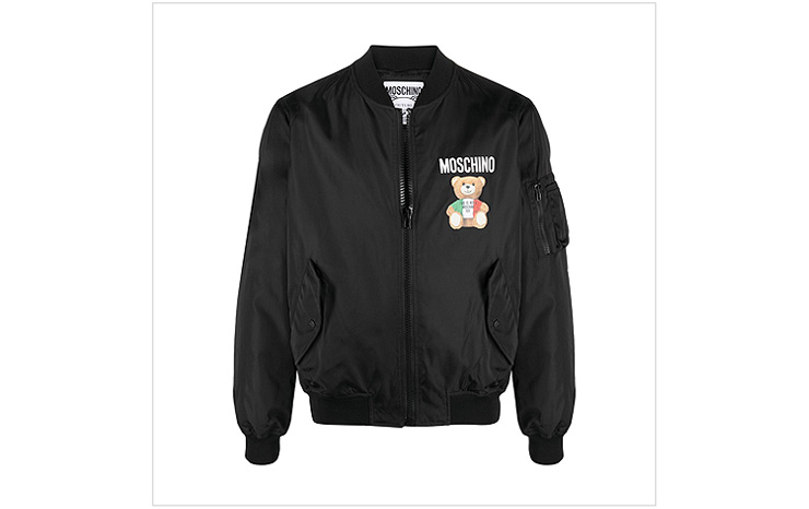 모스키노 테디 프린트 보머 자켓, 1,350 USD