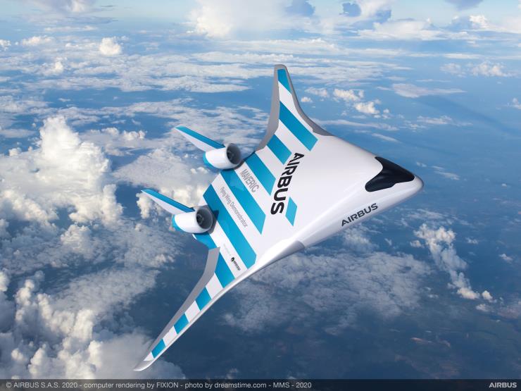 에어버스에서 고안한 윙 일체형 바디(Blended Wing Body) 여객기 메이버릭. ⓒAirbus