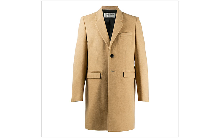 세인트로랑 테일러드 싱글 브레스티드 코트, $3,290 USD