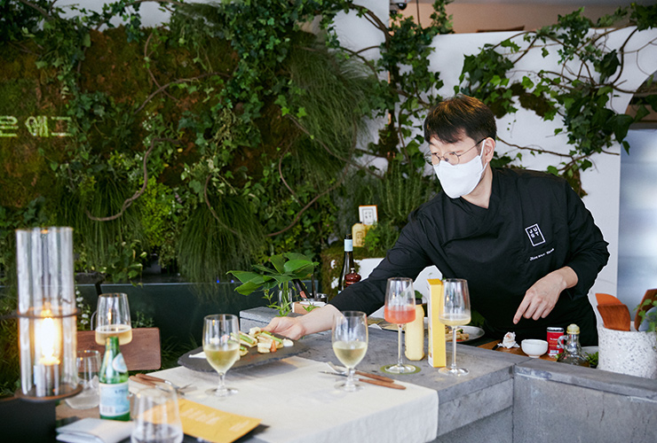 박준우 셰프가 진행한 프렌치 코스 세션.