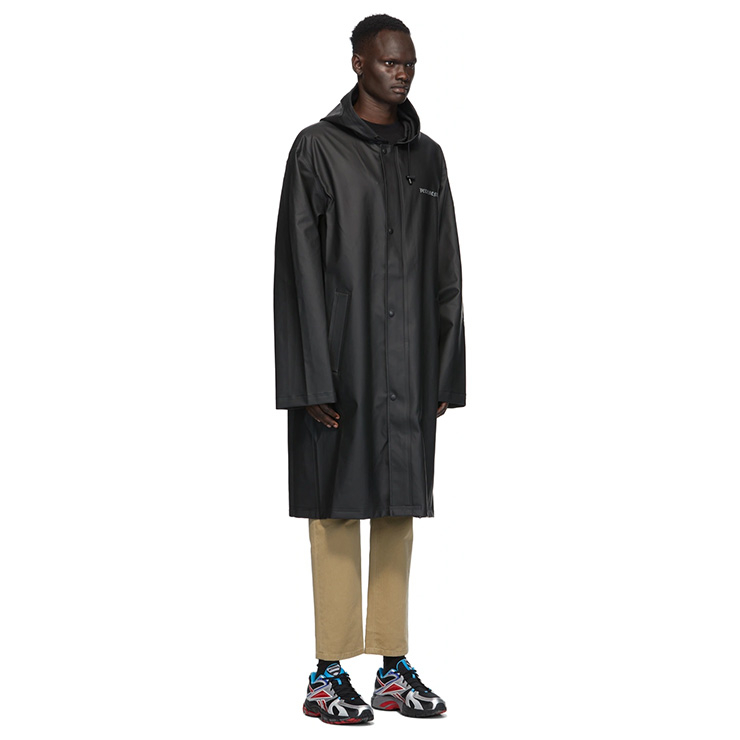 Black Logo Rain Coat, $725 USD.