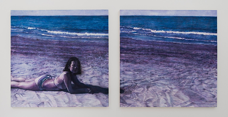 ‘소란스런 수평선(Noisy Horizon)’, 이목하 2021, 면포에 유채, 100x200cm