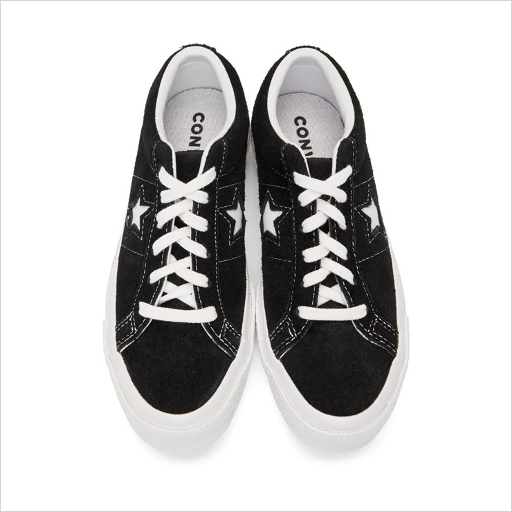 컨버스 Black Suede One Star Sneakers, $85 USD