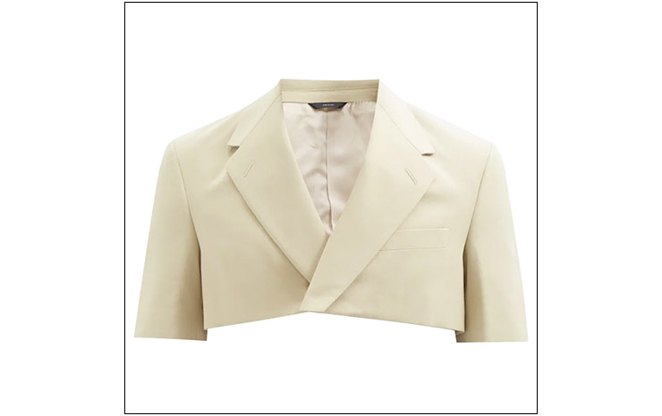펜디 & 크롭 코튼 블레이저, $1,239 USD