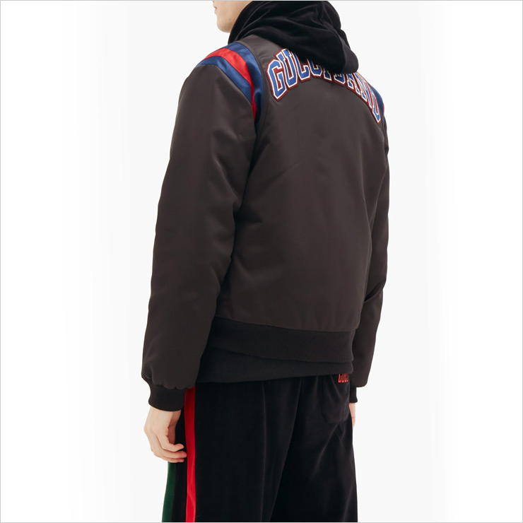 구찌 밴드 자수 바시티 쉘 재킷, $2,222 USD