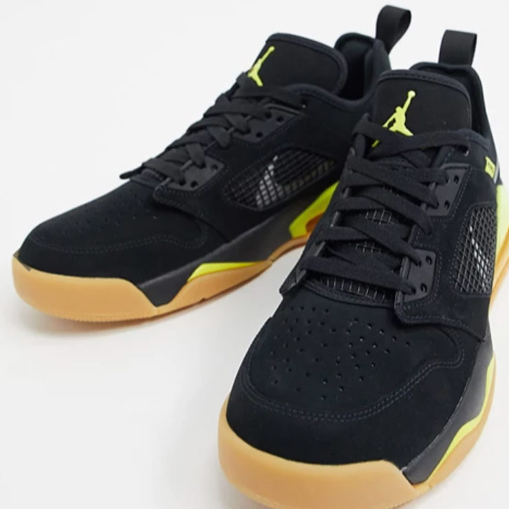 Jordan Mars 270 Low trainers in black/yellow, $206 USD