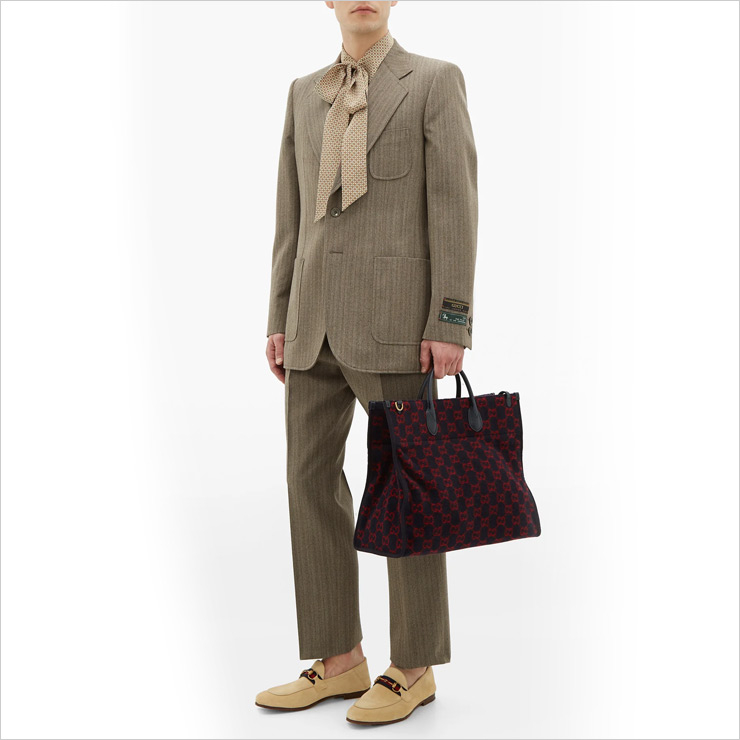 Single-breasted herringbone wool-blend blazer, $3,195 USD