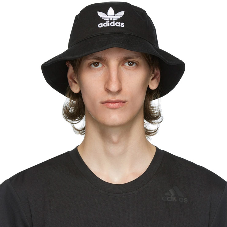 Black & White Trefoil Bucket Hat, $25 USD