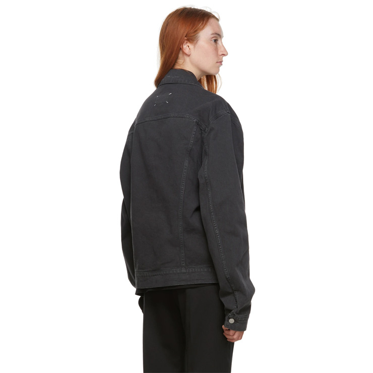 Black Denim Vintage Wash Jacket, $1060 USD
