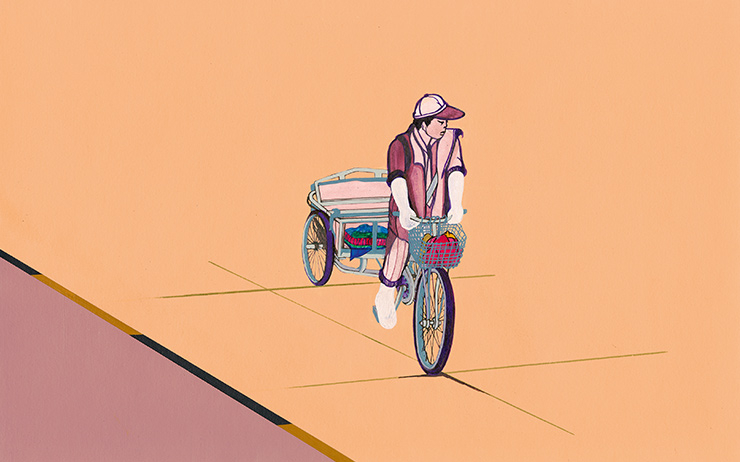 Man on Bike, Old City God Temple.