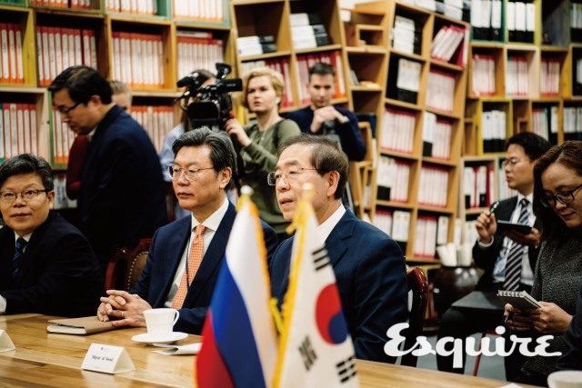 안드레이 보로비예프 모스크바 주지사를 만난 박원순.