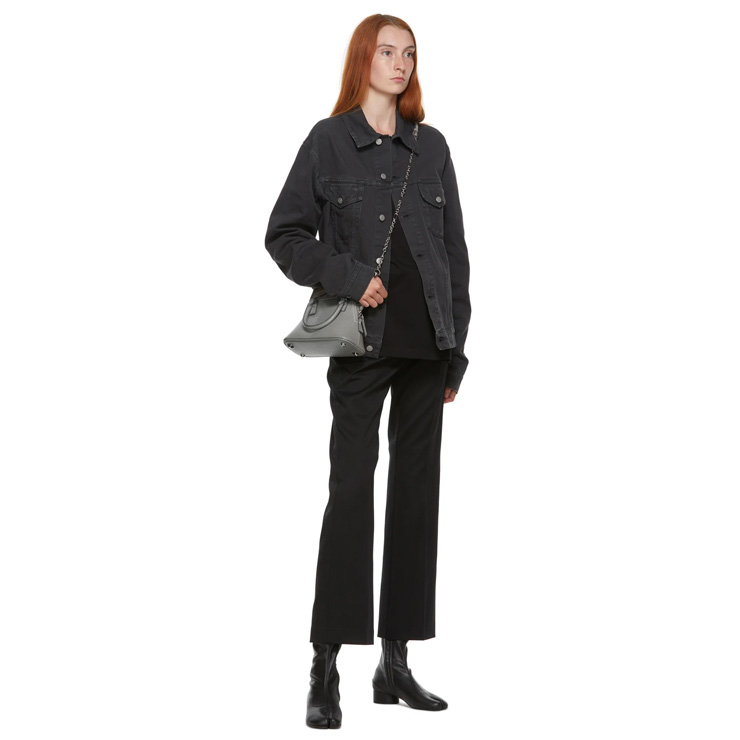 Black Denim Vintage Wash Jacket, $1060 USD