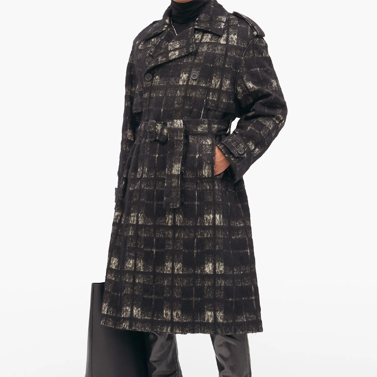 Brushed-check double-breasted overcoat, $3,647 USD