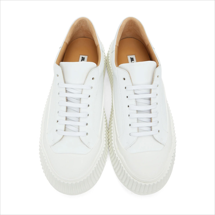 White Leather Platform Sneakers, $680 USD