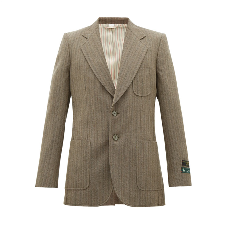 Single-breasted herringbone wool-blend blazer, $3,195 USD