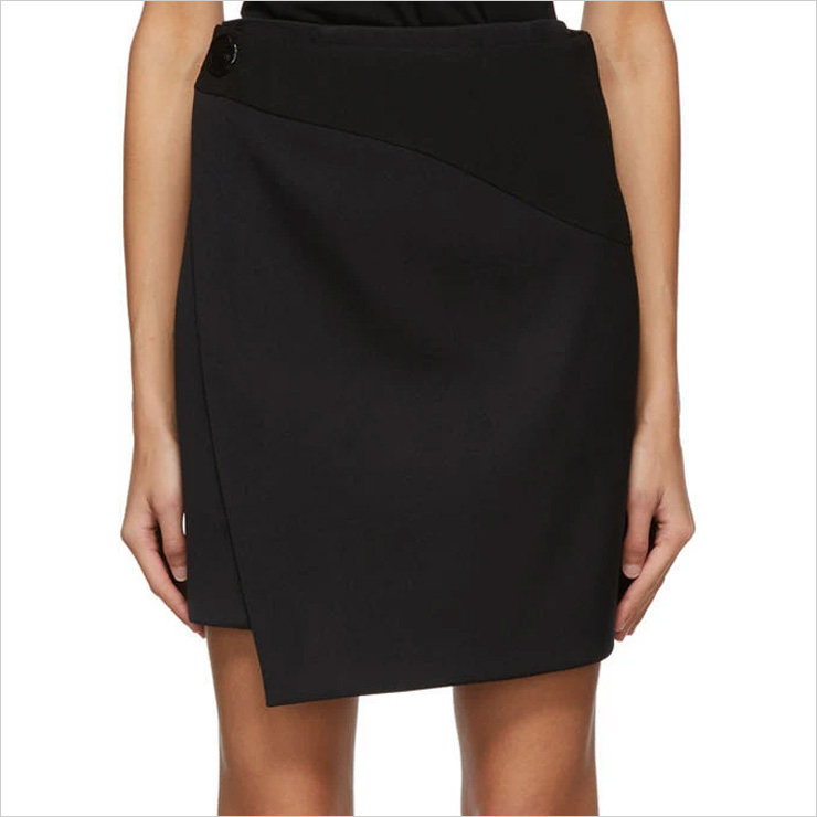 지방시 블랙 울 랩 미니스커트, $905 USD