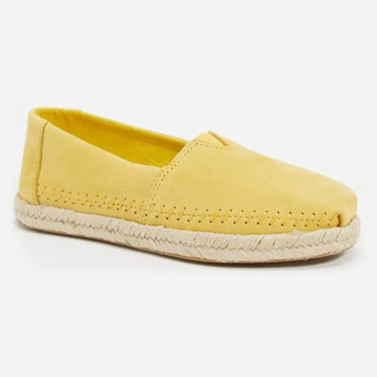 alpargata leather espadrilles in yellow, $126.33 USD