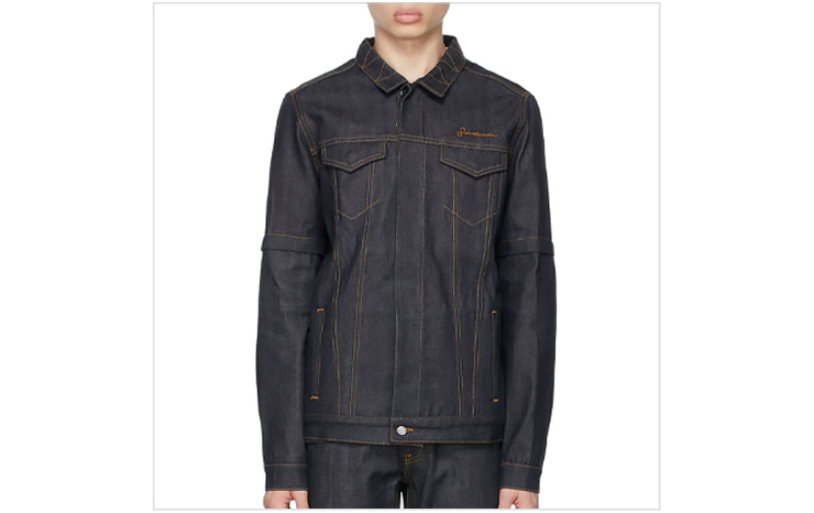 세인트 우드 & 인디고 데님 컨버터블 집오프 재킷, $465 USD