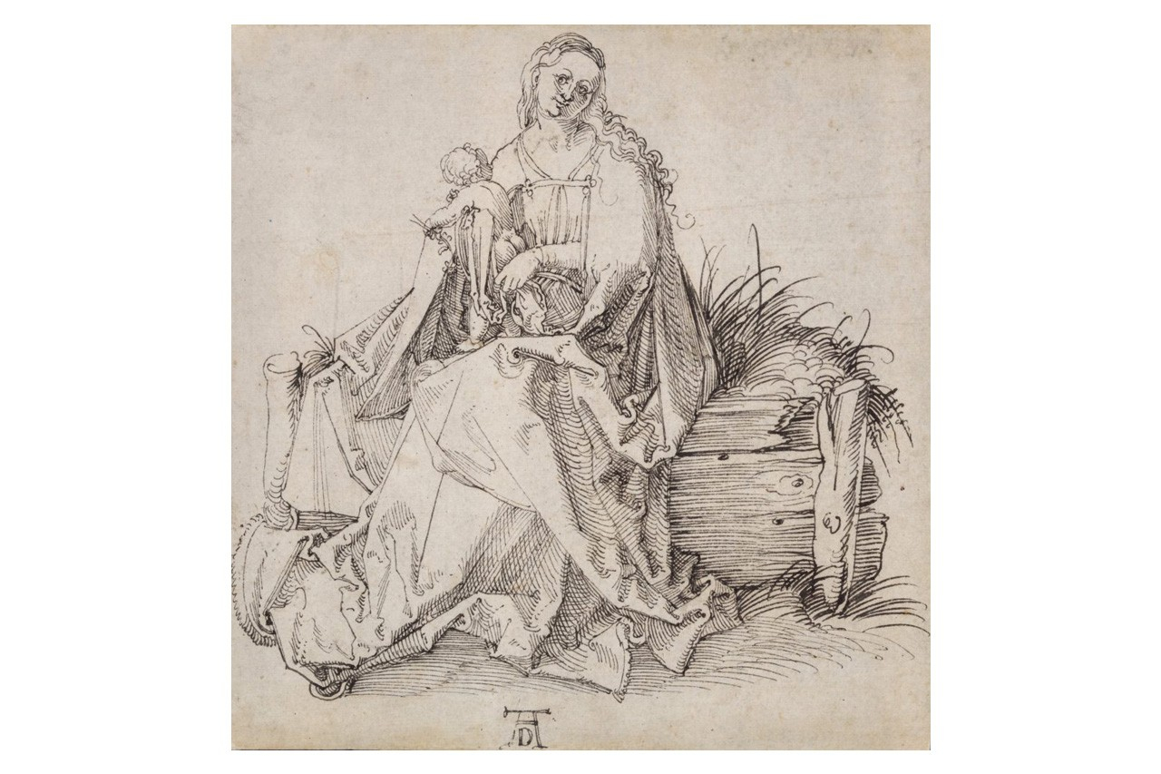 알브레히트 뒤러의 수채화 'The Virgin and Child with a Flower on a Grassy Bank'
